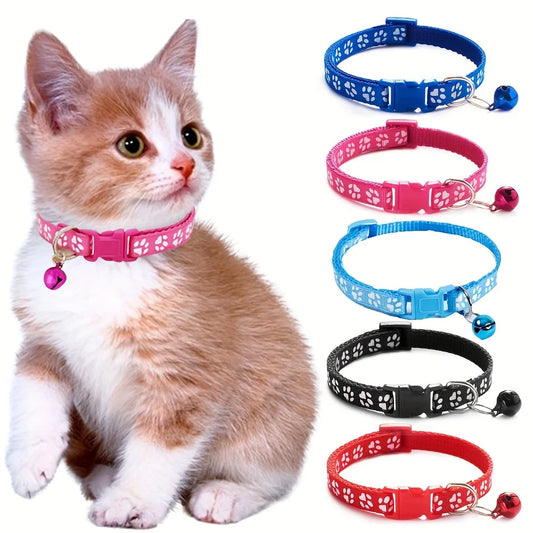 Colorful Pattern Cat Collar with Bell