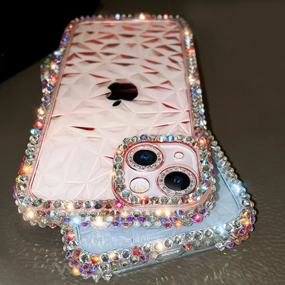 Luxury Diamond Glitter Case For iPhone 13 12 11 14 15 16 Pro Max X Xr Xs 8 7 16 Plus Bling Transparent Shockproof Soft TPU Cover