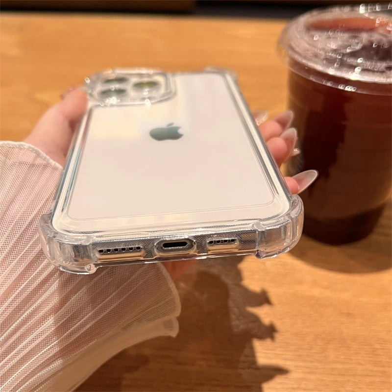 Funda transparente de lujo a prueba de golpes para iPhone 15, 14, 13, 12 y 11 Pro