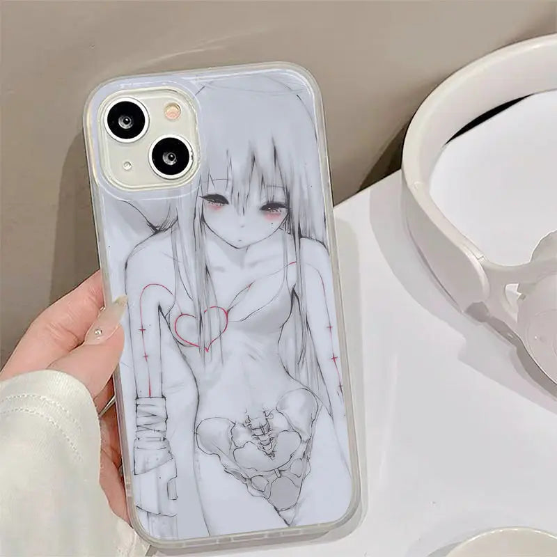 Funda de silicona para teléfono Y2K Anime Girl para todos los iPhone (11,12,13,14,15,16)