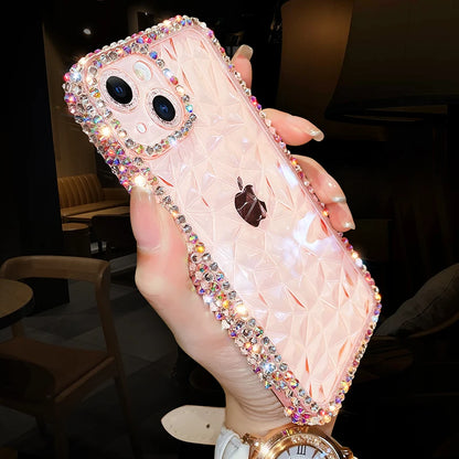 Luxury Diamond Glitter Case For iPhone 13 12 11 14 15 16 Pro Max X Xr Xs 8 7 16 Plus Bling Transparent Shockproof Soft TPU Cover