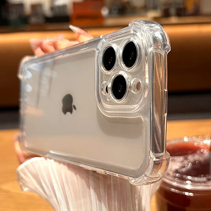 Funda transparente de lujo a prueba de golpes para iPhone 15, 14, 13, 12 y 11 Pro