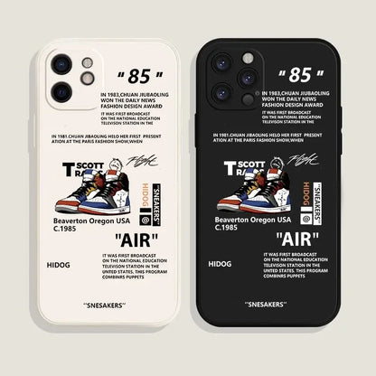 Ins Off 85 AIR Street Sports Brand Sneakers Phone Case For iPhone 16 13 12 11 xr  Plus 14 15 Pro Max White Label Back Cover