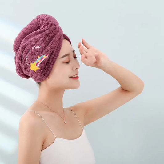 Dry Hair Cap Bath Cap with Water Absorption Fast Dry Hair Towel Being Soft without Falling Hair Super Strong Water Absorption - (WP1001)