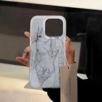 Funda de silicona para teléfono Y2K Anime Girl para todos los iPhone (11,12,13,14,15,16)