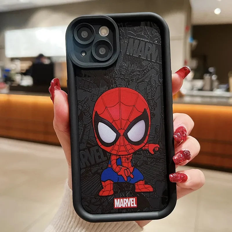 Cool Marvel Spider-Man Soft Silicone Phone Case for iPhone 16, 15, 14, 13 Pro Max, 12, 11 Pro, XR, XS Max, 7, 8 Plus, SE 2020