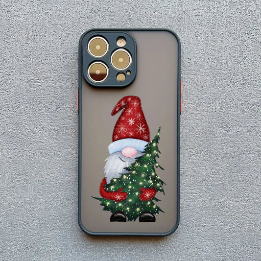 Merry Christmas Tree Santa Claus Phone Case For iphone XS XR 16 15 14 13 12 11 Pro Max Mini Plus Scenery Shockproof Back Covers - (SN1010)